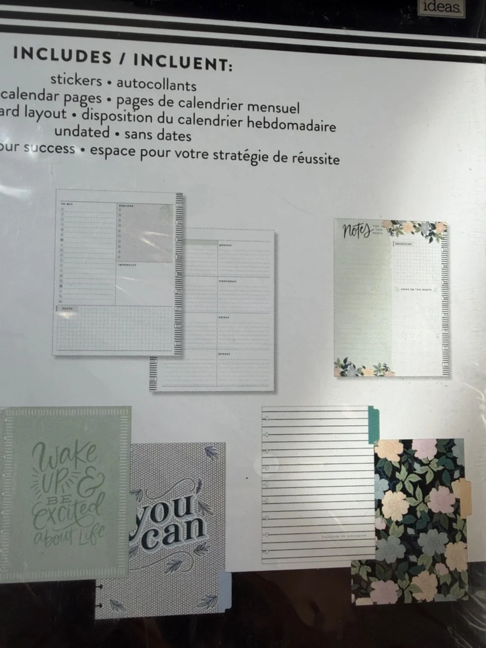 The Happy Planner 366 Pieces Calendar Extension Dashboard Layout